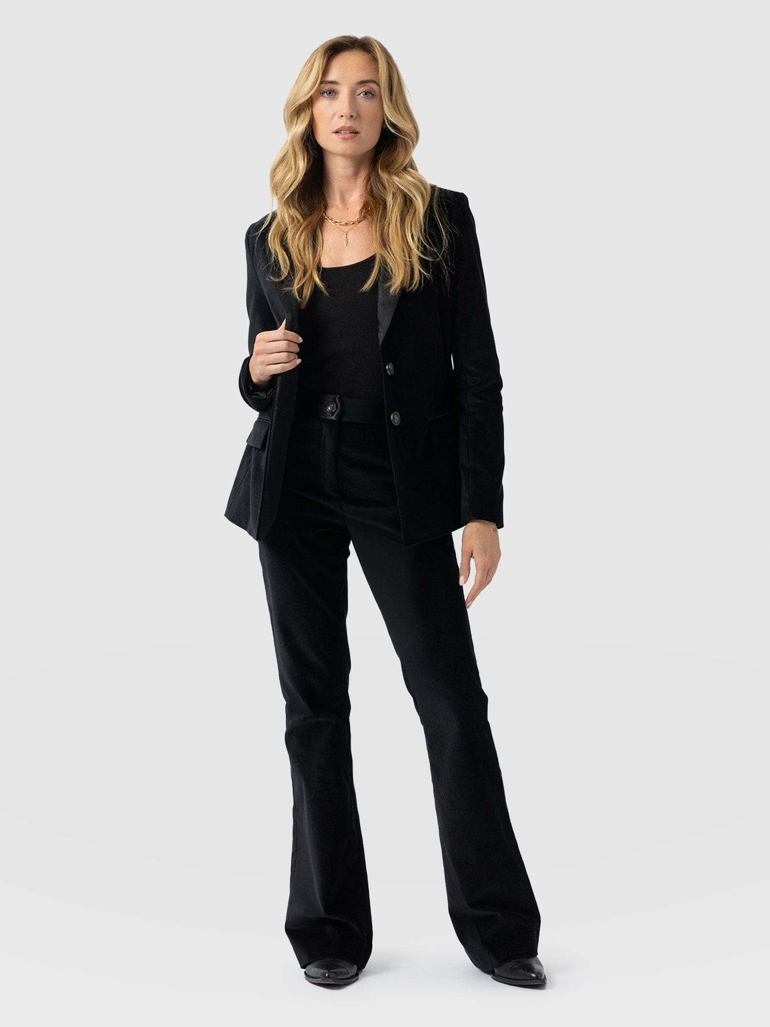 Axel Flared Pant - Black Velvet